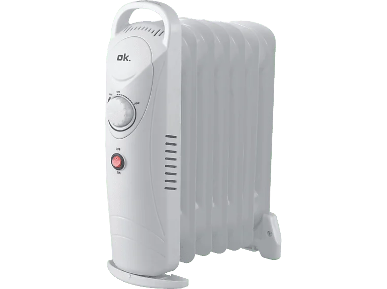 Radiador de aceite - ok. ORO 51724 ES, 700W, 7 elementos, Termostato regulable, Protección sobrecalentamiento, Blanco