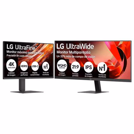 Setup Monitor Office LG 4K, 27" + LG UltraWide 29'' - 27U73-29U51.SET