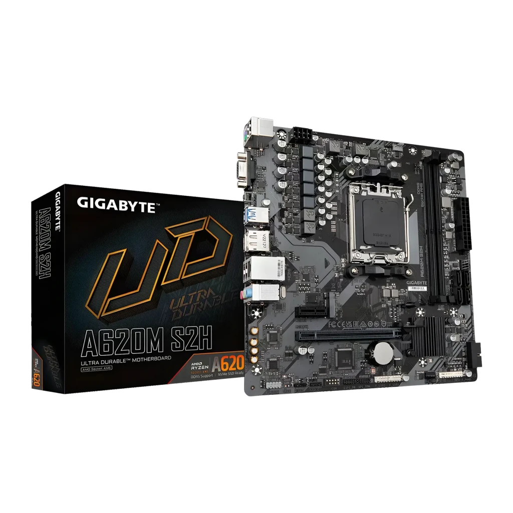 Placa base Gigabyte A620M S2H AMD A620 AM5 DDR5 Micro-ATX Sin WiFi Marrón