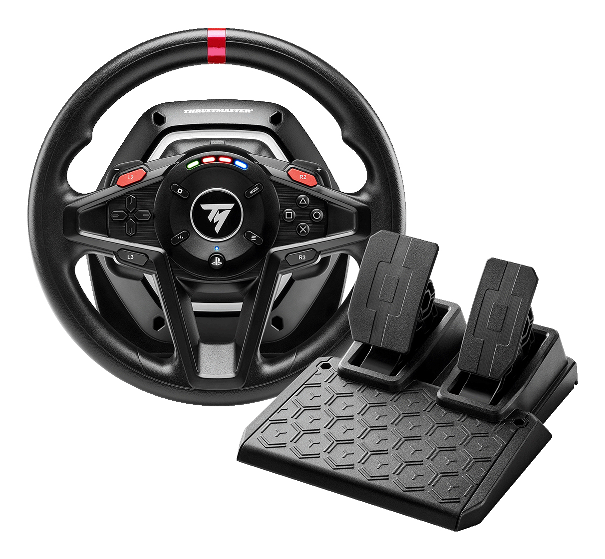 Volante - Thrustmaster T128 SimTask Farming Pack, + pedales palanca de cambios, Para PC, PS5 y PS4, Ángulo giro 270° a 900°, Negro