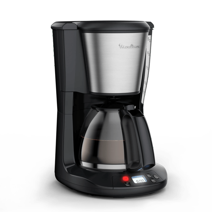 Moulinex Subito 5, Cafetera de filtro, 1,25 L, 1000 W, Con Temporizador, Inox