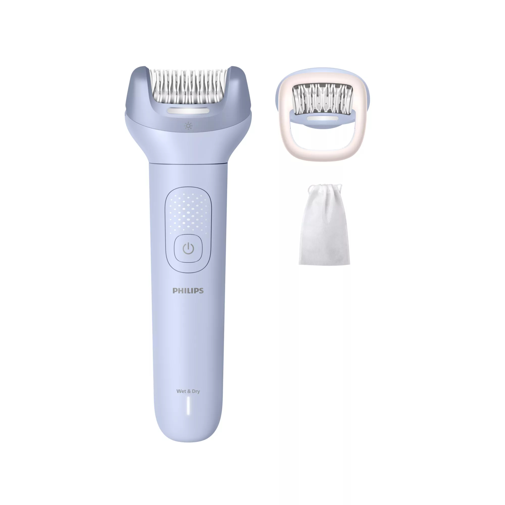 Depiladora de arranque - Philips BRE708/00, ProGuide 360°, 32 pinzas cerámica, Piernas y Cuerpo, Seco Mojado, 60 min, Sin cable, LED