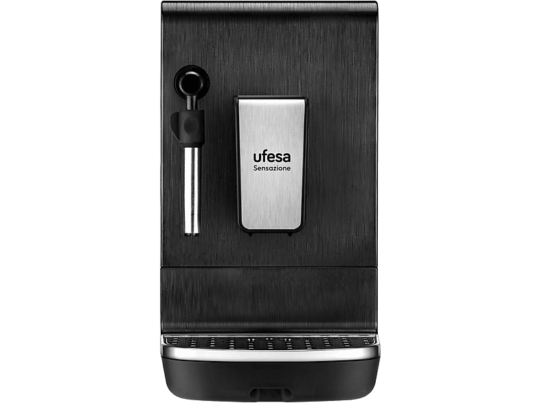Cafetera superautomática - Ufesa Sensazione CMAB200.101, 20 bar, 1550 W, 2 tazas de café, Control táctil, Ajuste dureza del agua, Negro