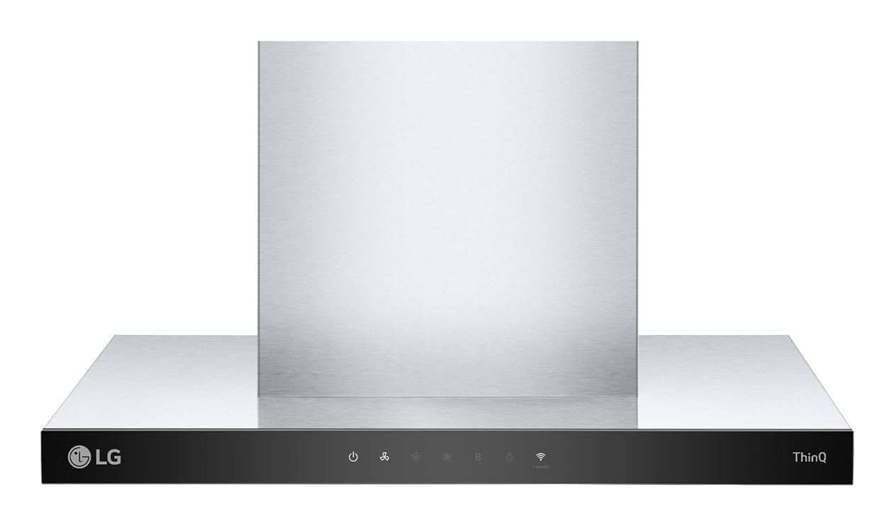 Campana decorativa - LG HCEZ2426S, 3 velocidades, 800 m³/h, 59.8 cm, ThinQ™, Acero inoxidable