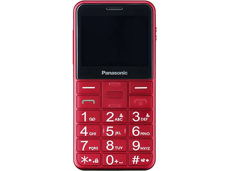 Teléfono - Panasonic KX-TU155, Con Botones Físicos, 2.4", TFT LCD, Bluetooth, Linterna LED, Rojo
