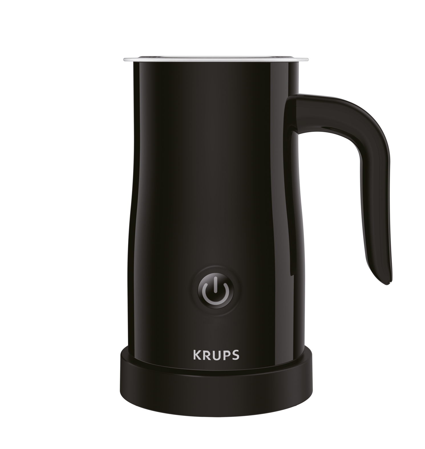 Espumador de leche - Krups XL1008, Interior acero inoxidable, Base giratoria 360º, Negro
