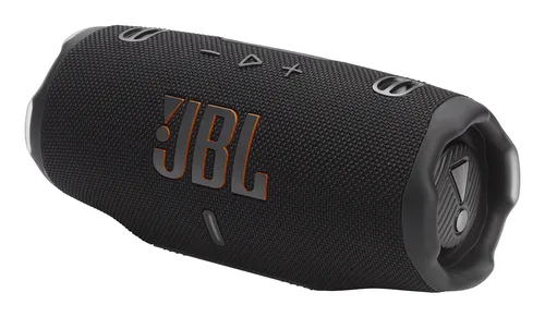 Altavoz bluetooth - JBL Charge 6, 45 W, Bluetooth, Hasta 24 horas + 4 con Playtime Boost, Resistente a golpes, agua y polvo, Negro