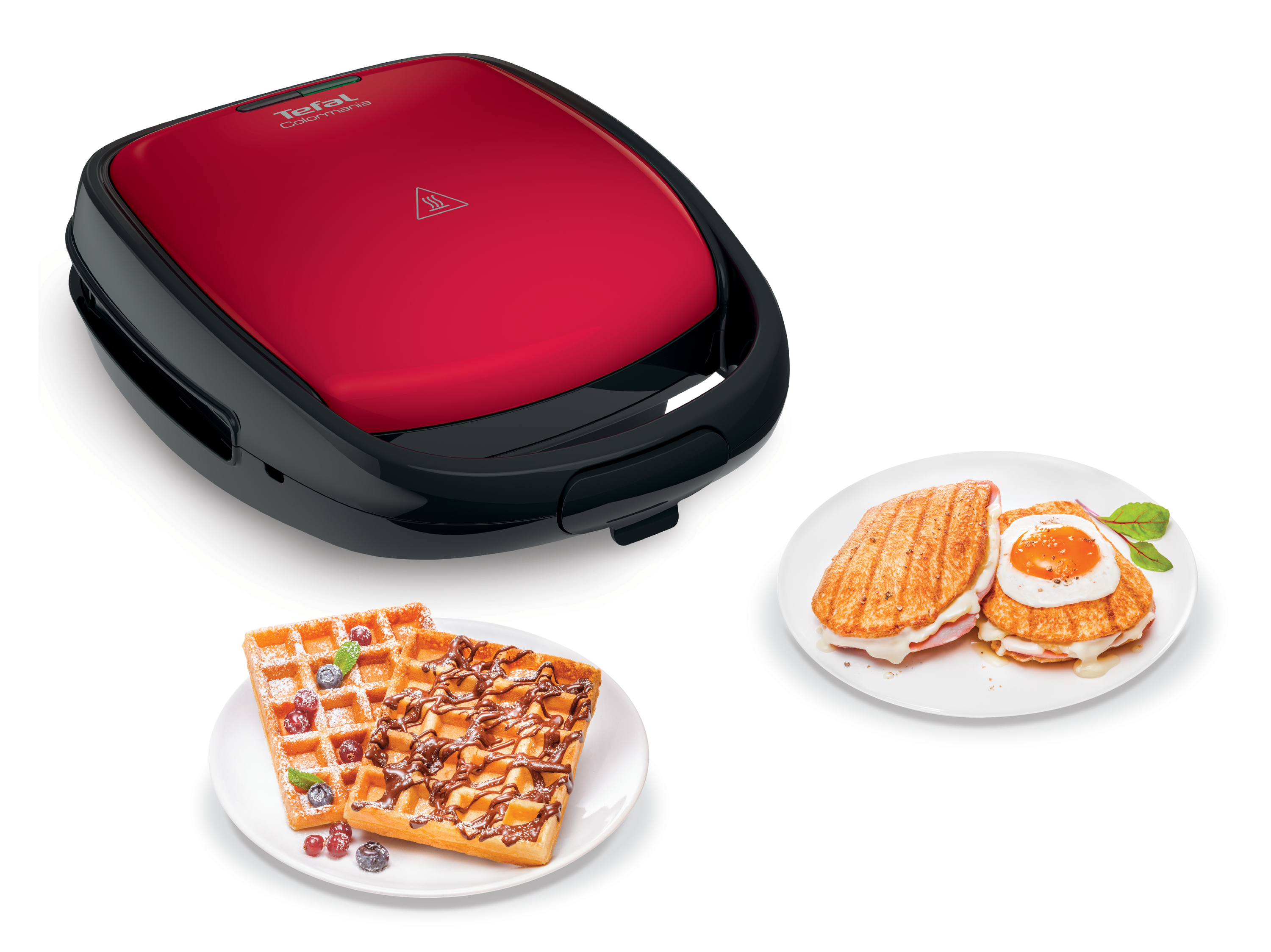 Tefal Sandwichera Y Gofrera Snack Time Colormania, Superficie de cocción 22,5x13