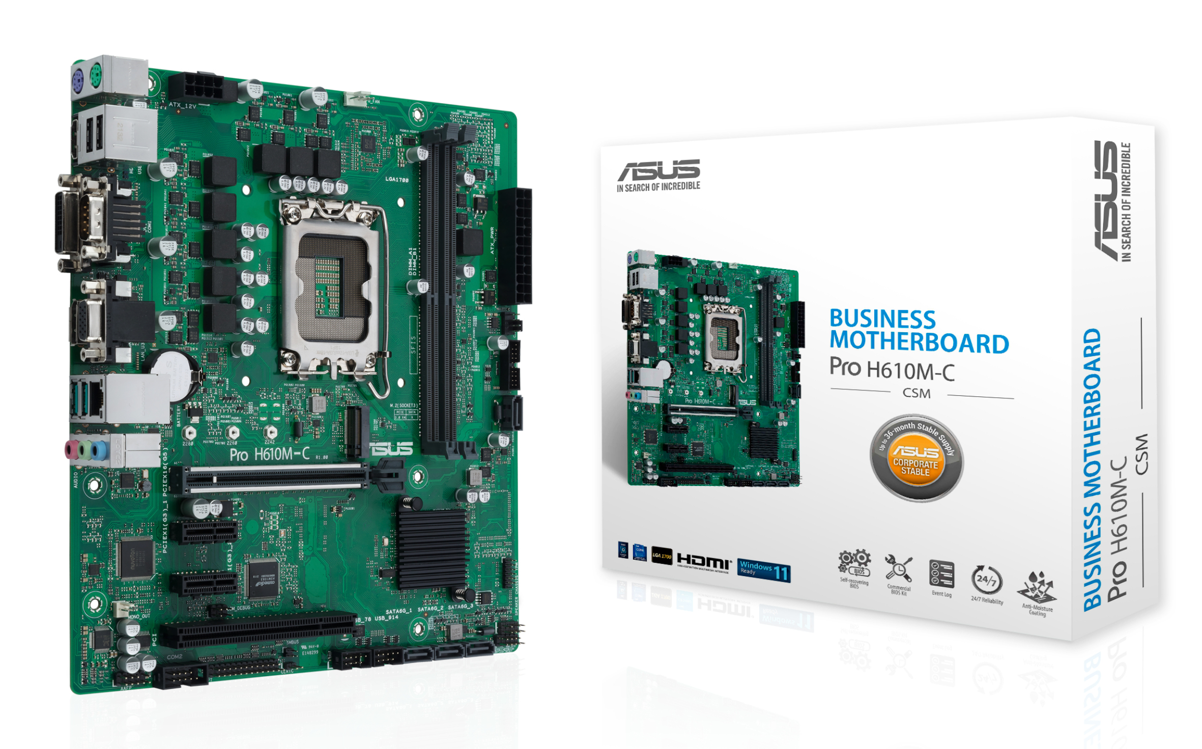 ASUS Pro H610M-C-CSM Intel H610 LGA 1700 micro ATX 90MB1AT0-M0EAYC