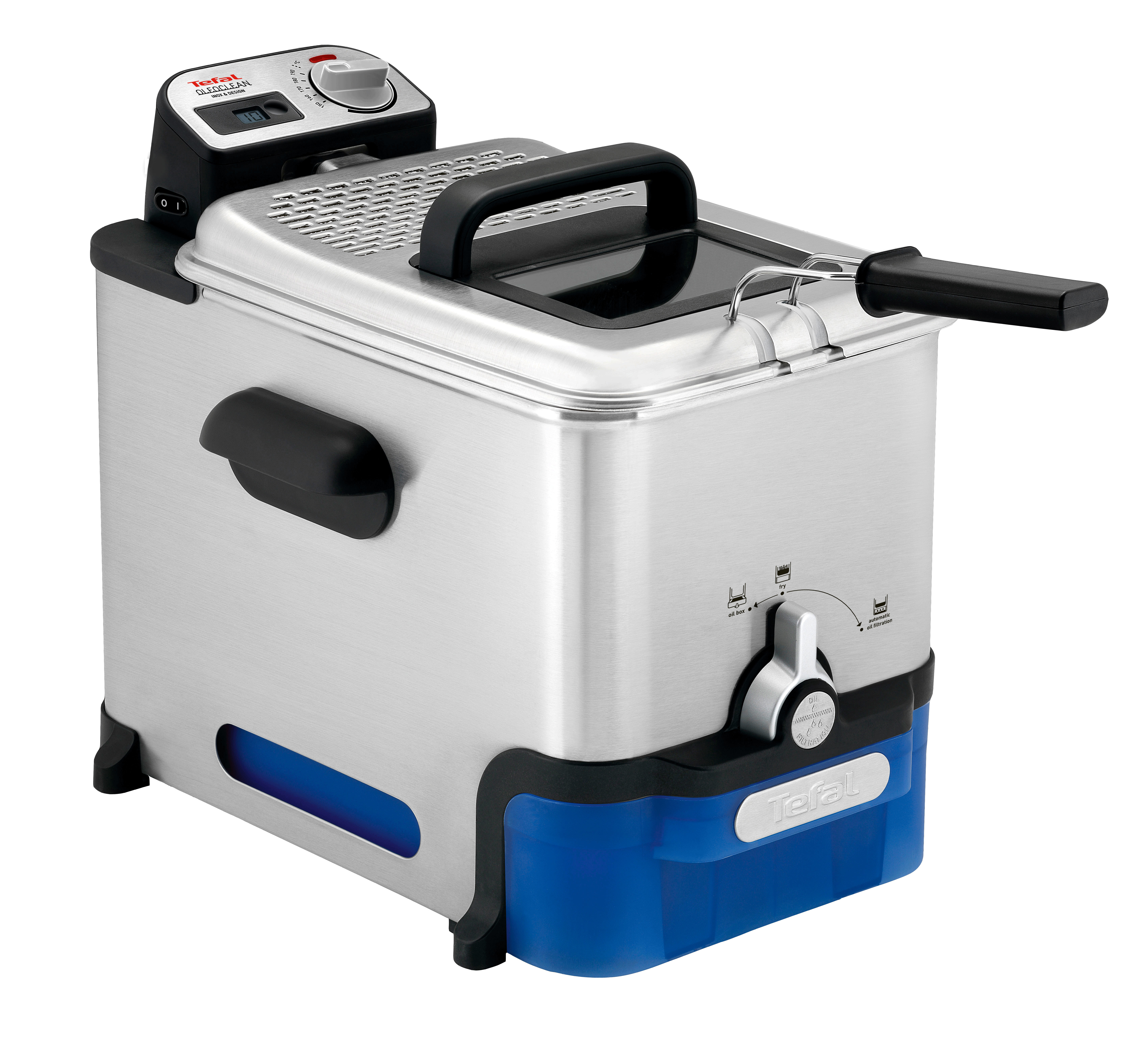 Tefal Oleoclean, Freidora de Gran Capacidad, 3,5 L de Aceite, 1,2kg de Comida, con Filtrado Automático y Temporizador Digital
