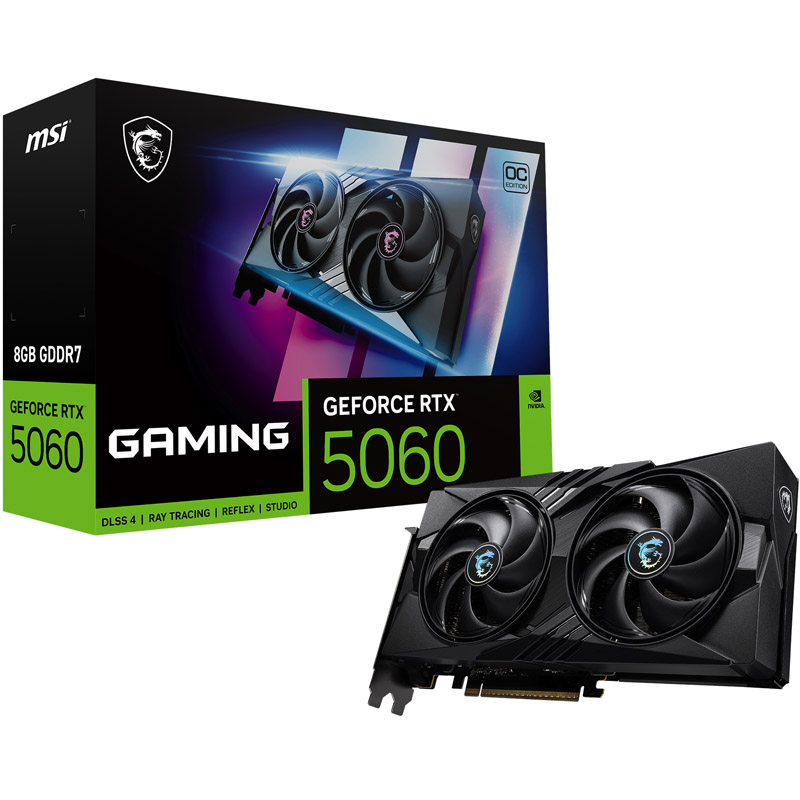 Tarjeta Gráfica MSIGeForce RTX 5060 GDDR7 8GB Negro