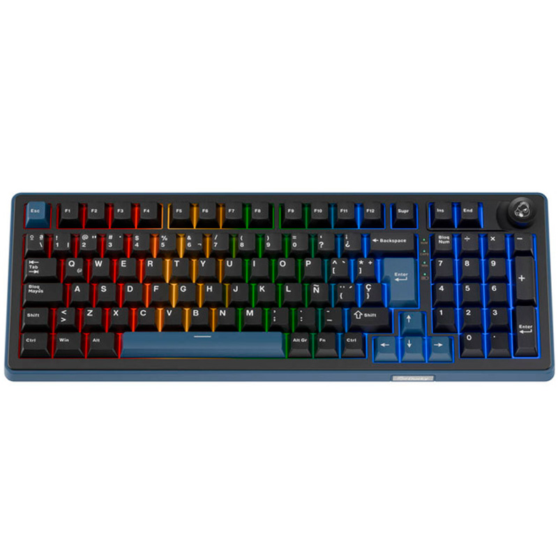 Ducky OK-M 98 RGB Tri-Mode Hot-Swap Inalámbrico 98% ISO-ES Switches KTT Baby Blue