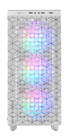 CAJA ATX SEMITORRE GAMING MARS GAMING MCMAGW BLANCAFRONTAL DOBLE REJILLA MAGNETICA LATERAL CRISTAL TEMPLADO 3x120mm RGB DOBLE CAMARA