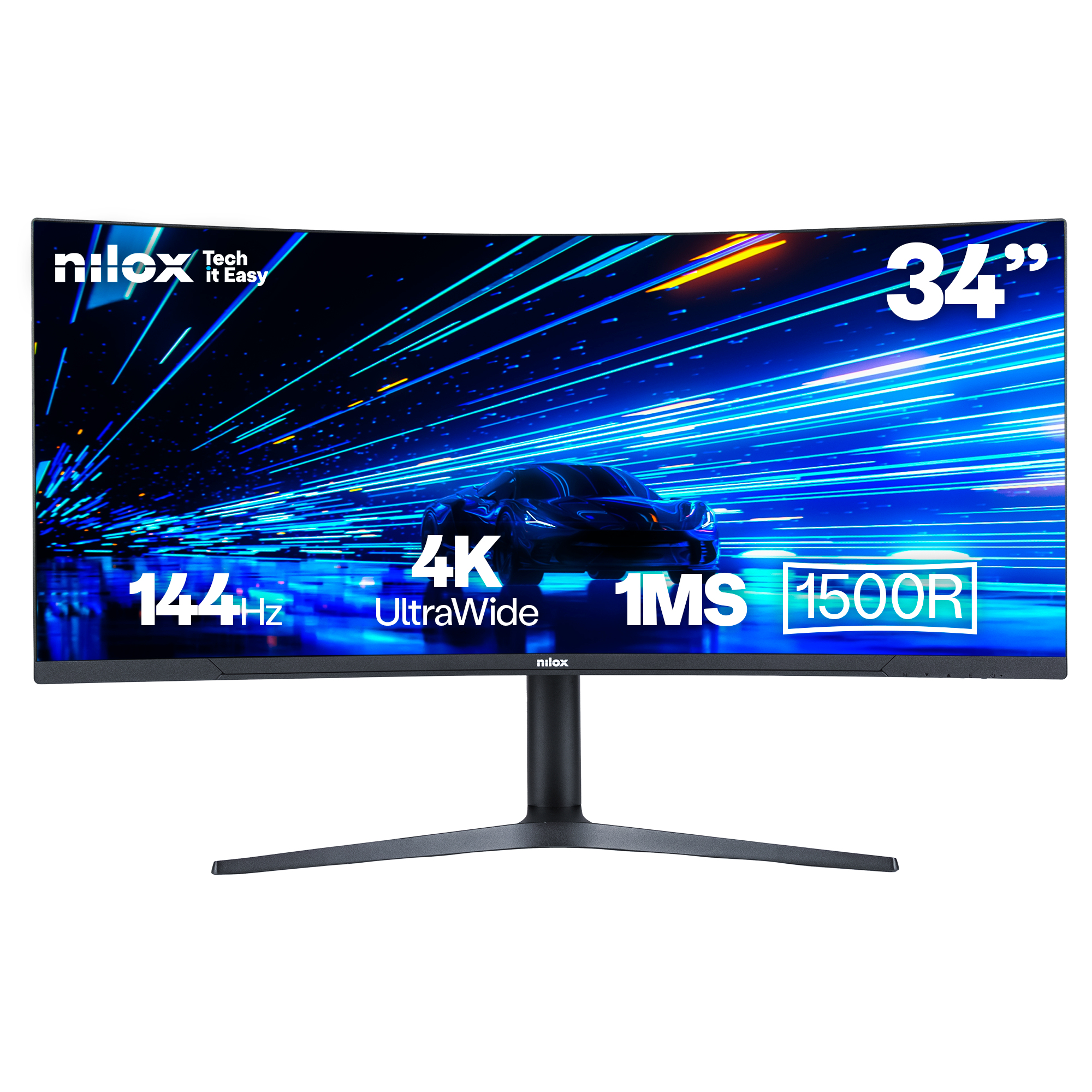 NILOX MONITOR 34" NXM344KD11 ULTRAWIDE 4K CURVO 144HZ 2HDMI 2DP 1MS MMDIA 34" LED MVA UltraWide Quad HD HDMI Altavoces