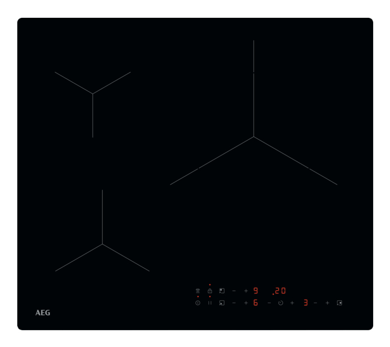 AEG - Placa de inducción AEG con 3 zonas de cocción - TN63IV00CB.