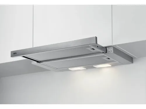 Campana telescópica - AEG DPB3632S, 3 velocidades, 410 m³/h, Luces LED, 60 cm, Inox