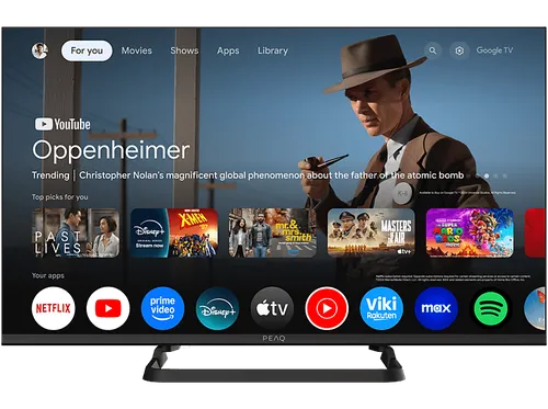 TV DLED 32" - PEAQ PTV 32GF-5025C, Full-HD, Google TV, Smart DVB-T2, HDR10, Dolby Audio, Triple Turner Negro