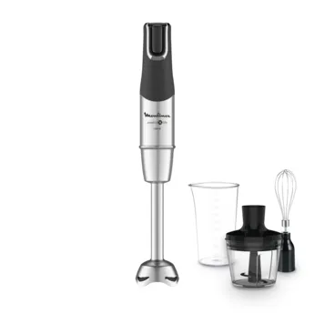 Batidora de mano - Moulinex Powelix Life DD953D, 3 en 1, 1200 W, Tecnología Powelix, 4 Cuchillas, Velocidad Gradual, Acces. Incluidos, Acero Inox.
