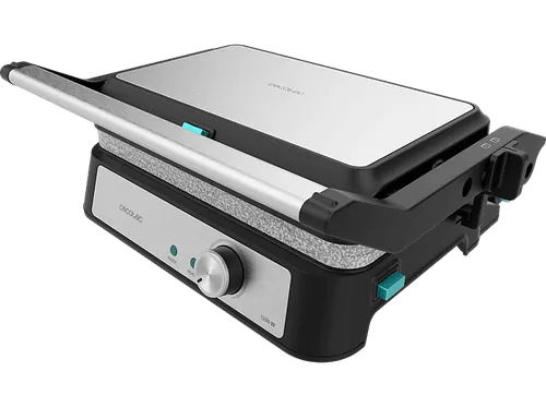 Grill - Cecotec Rock'nGrill 1500 Take&Clean Stone, W, Revestimiento RockStone, Placas desmontables, 180º, Placa flotante, Lavavajillas, Stone