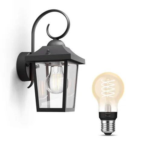 Philips Hue Pack: Aplique Philips Buzzard (negro) + Bombilla Filamento E27 Luz Cálida