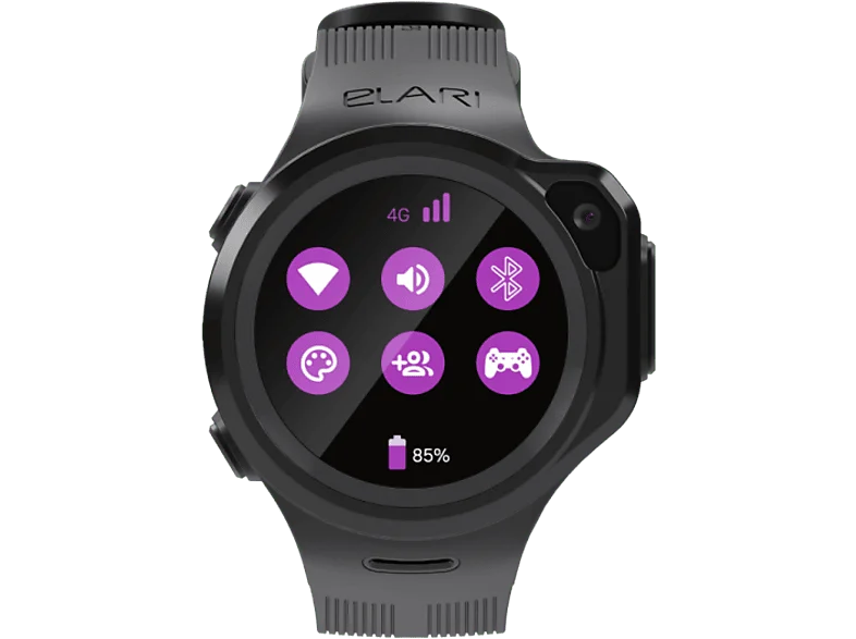 Smartwatch infantil - Elari KidPhone 4GR, 1.3", 48 horas, 4G, Bluetooth, IP67, Wi-Fi, GPS, Negro