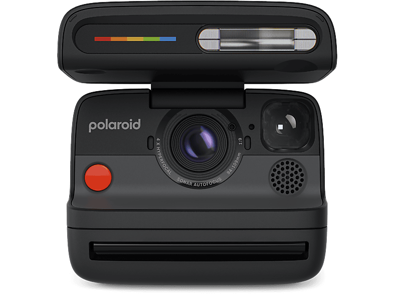 Cámara instantánea - Polaroid Flip + 8 Film Bundle, Sistema hiperfocal 4 lentes, Flash, Negro