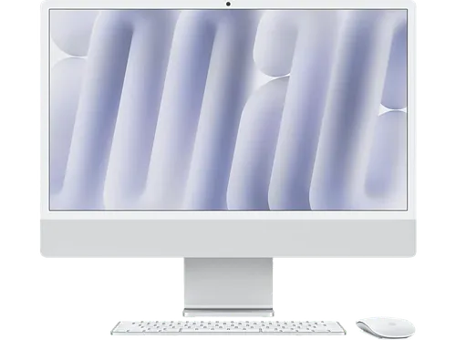 Apple iMac (2024) 24" Retina 4.5K, Chip M4, CPU de 8 núcleos, GPU 16GB RAM, 256 GB SSD, Gigabit Ethernet, Plata