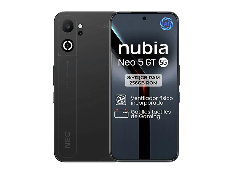 ZTE nubia NEO 5 GT, Obsidian Black, 256GB, 8GB RAM, 6.8" OLED 1.5K, MediaTek D7400, 6210mAh