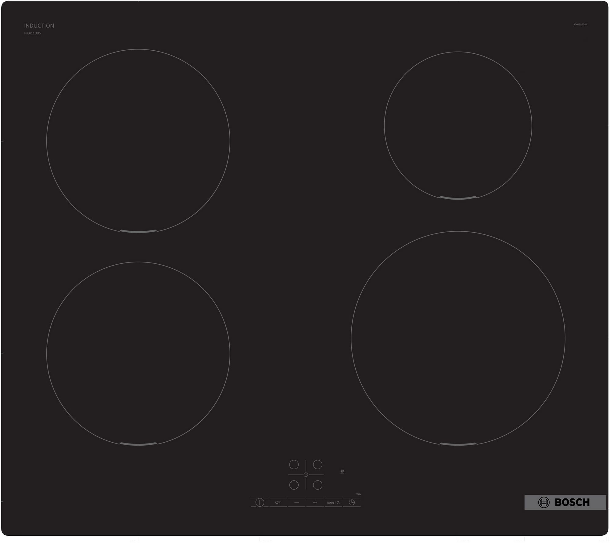 Bosch Serie 4 Placa de inducción 60 cm sin perfiles PIE611BB5E