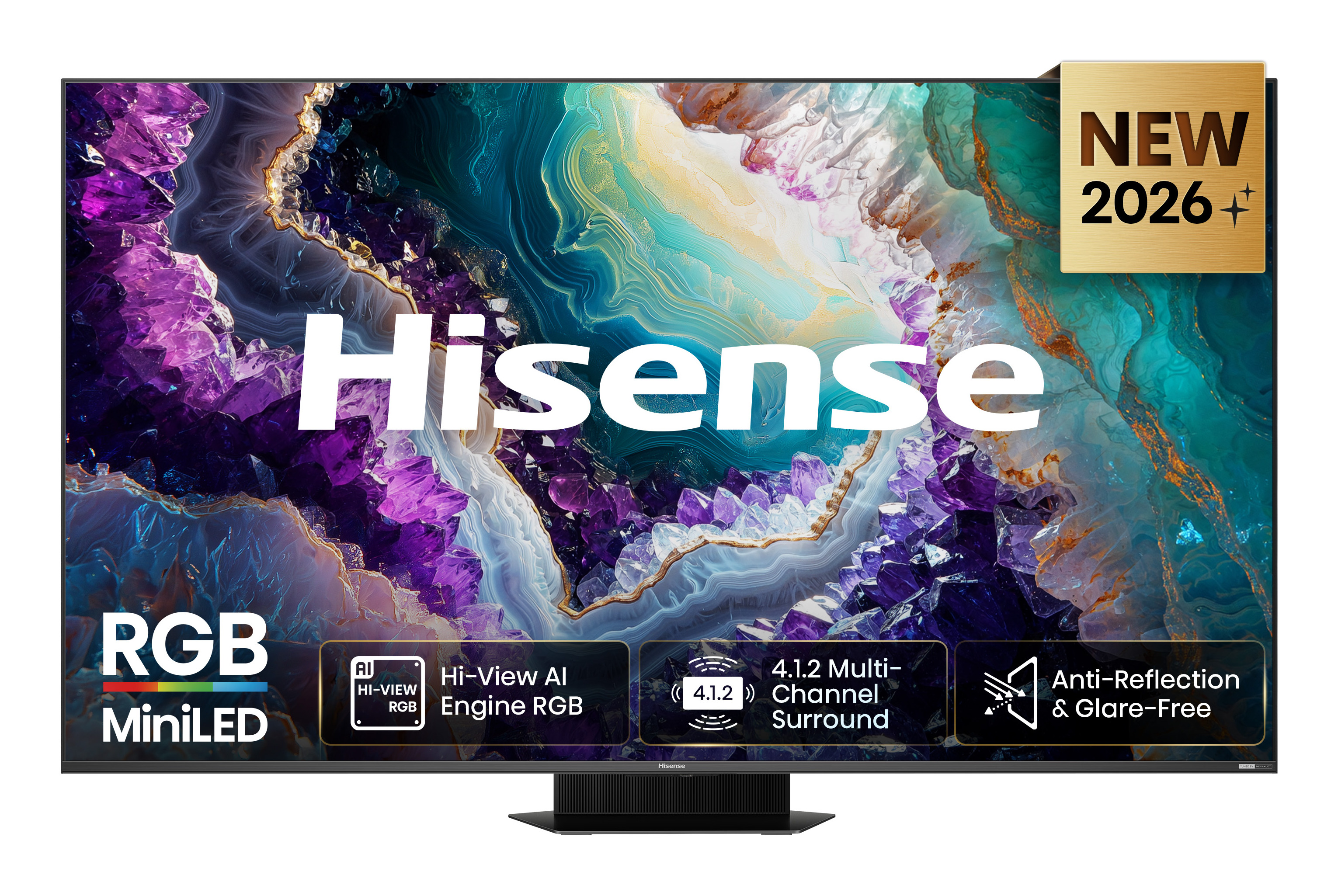TV RGB Mini LED 75" - Hisense 75UR9S, UHD 4K, Quad Core / MT9655, Hi-View AI Engine RGB, Tuned by Devialet, Anti Reflejo, Negro