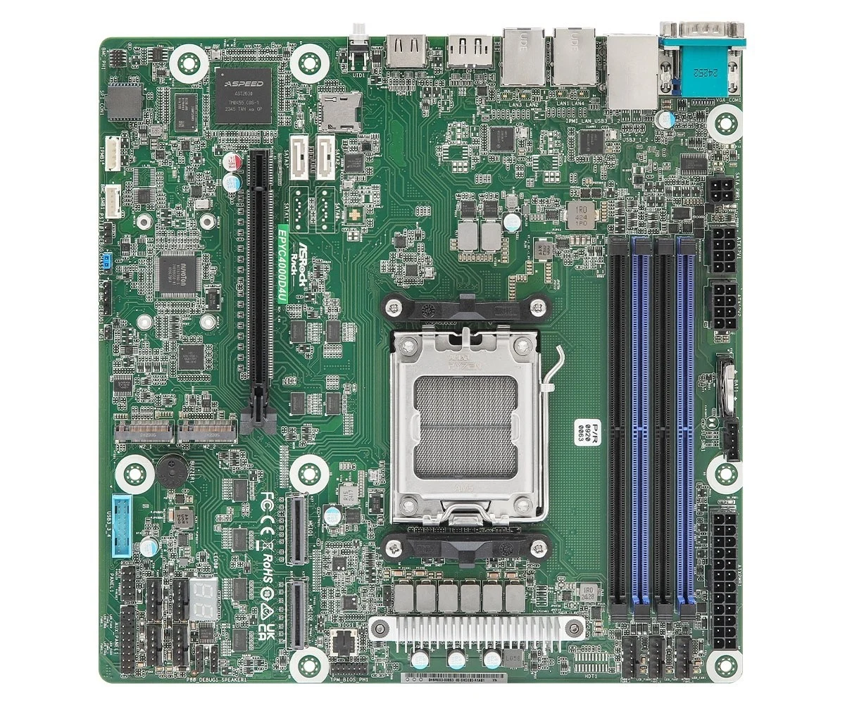 ASRock EPYC4000D4U, 1xSKT LGA 1718, AMD EPYC 4005, KNOLL3 EPYC4000D4U
