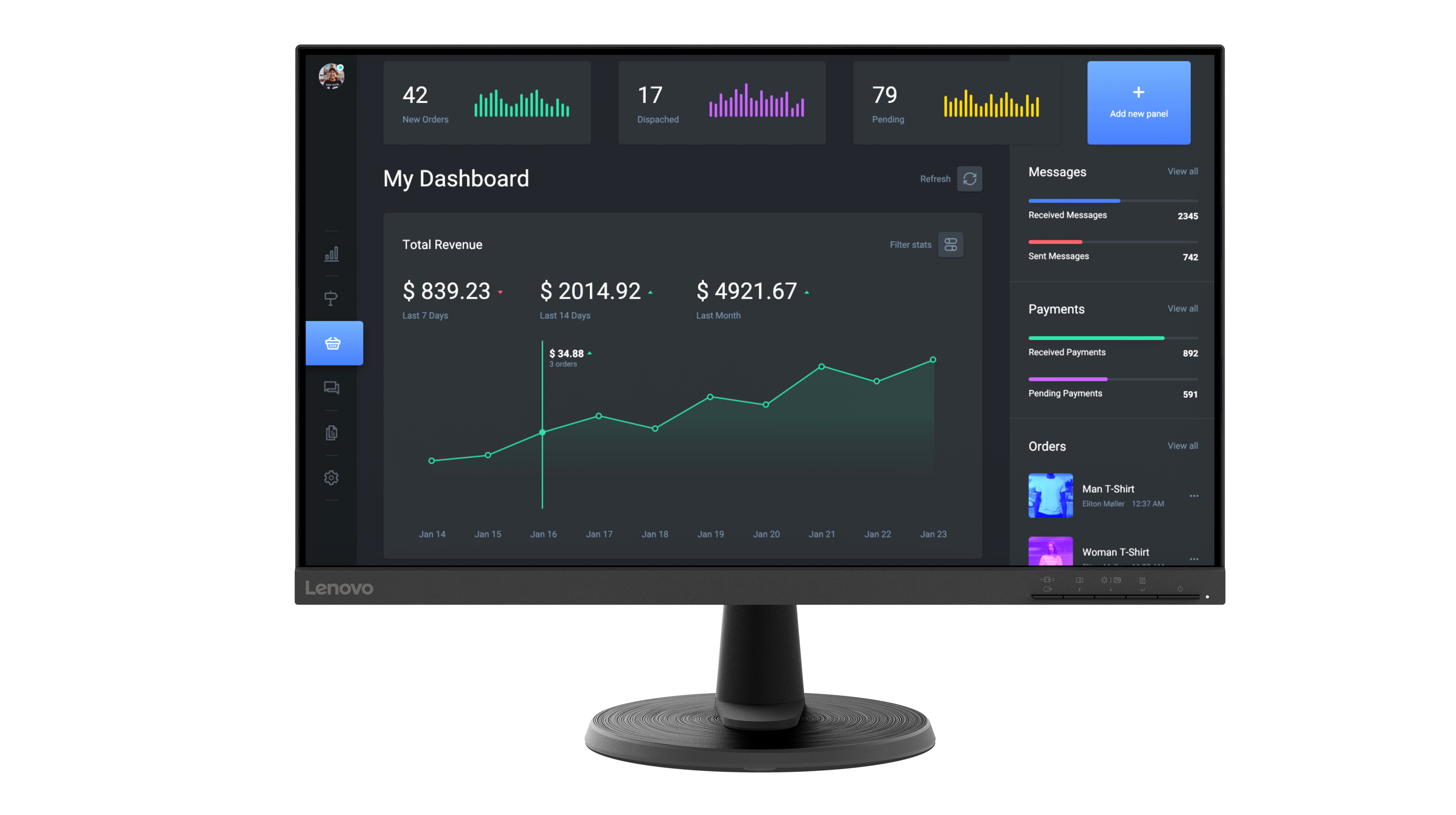 Lenovo C24-40 pantalla para PC 60,5 cm (23.8") 1920 x 1080 63DCKAT6EU