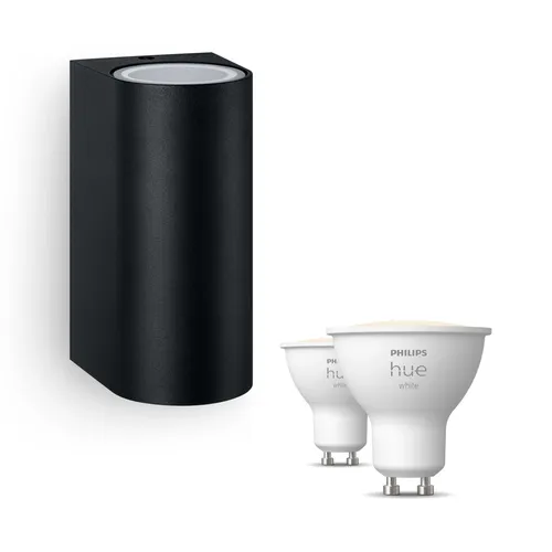 Philips Hue Pack: Aplique Philips Nightingale (negro) + Bombilla Gu10 Luz Blanca Cálida