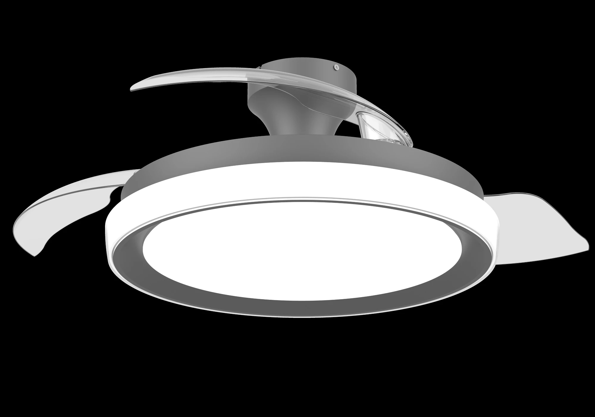 Ventilador de techo con luz - Philips Bliss (2026), 28W, 6 Velocidades, Aspas retráctiles, 106cm, 4500 lúm regulables, Mando a distancia, Blanco/Negro