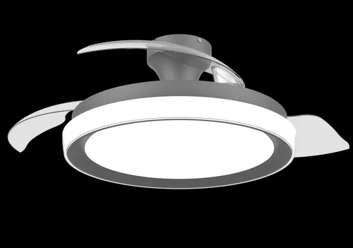 Ventilador de techo con luz - Philips Bliss (2026), 28W, 6 Velocidades, Aspas retráctiles, 106cm, 4500 lúm regulables, Mando a distancia, Blanco/Negro