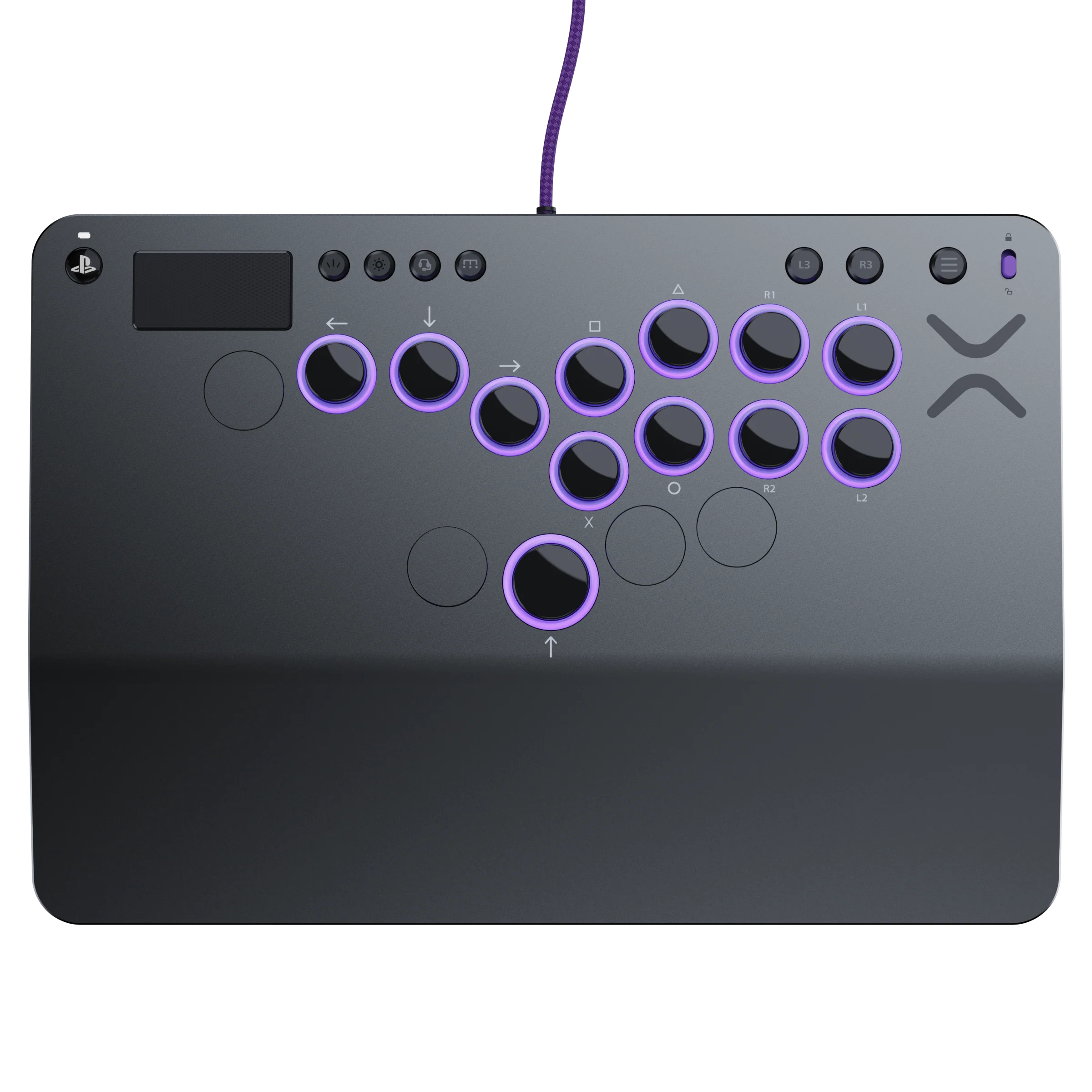 Mando PS5 - Turtle Beach Victrix™ Pro KO™ Leverless Fight Stick, Para PlayStation®, Con Cable, Iluminación RGB, Gris
