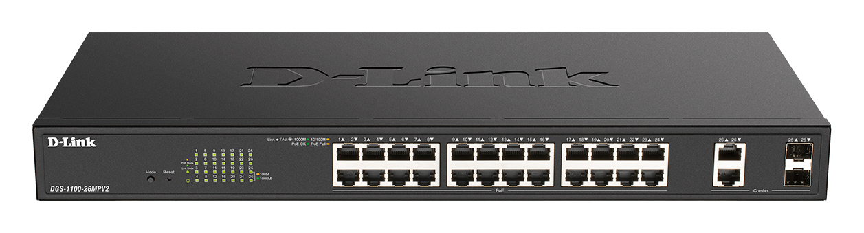 D-Link DGS-1100-26MPV2/E 26-Port PoE+ Gigabit Smart DGS-1100-26MPV2/E