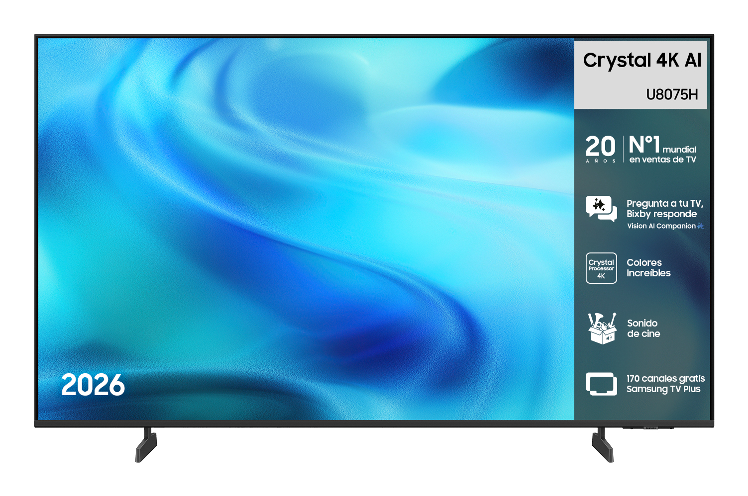 SAMSUNG 43" TV 43" Crystal 4K AI U8075H 4K Samsung Vision AI Smart TV (2026) LED 4K Ultra HD