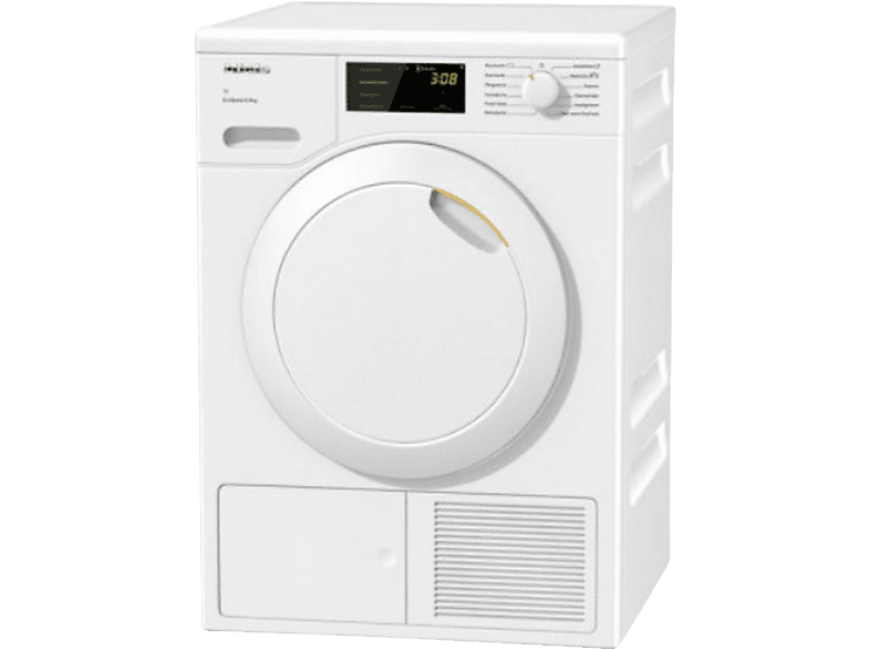 Secadora bomba de calor - Miele TCC560WP EcoSpeed, 8 kg, 11 programas, Display LED, Blanco