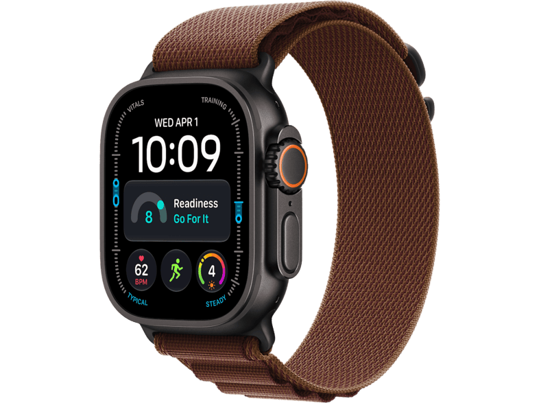 Apple Watch Ultra 4 (2026), GPS+CEL, 49mm, Caja de titanio Negro, Correa Alpine Loop Burdeos, Talla L, Siri AI