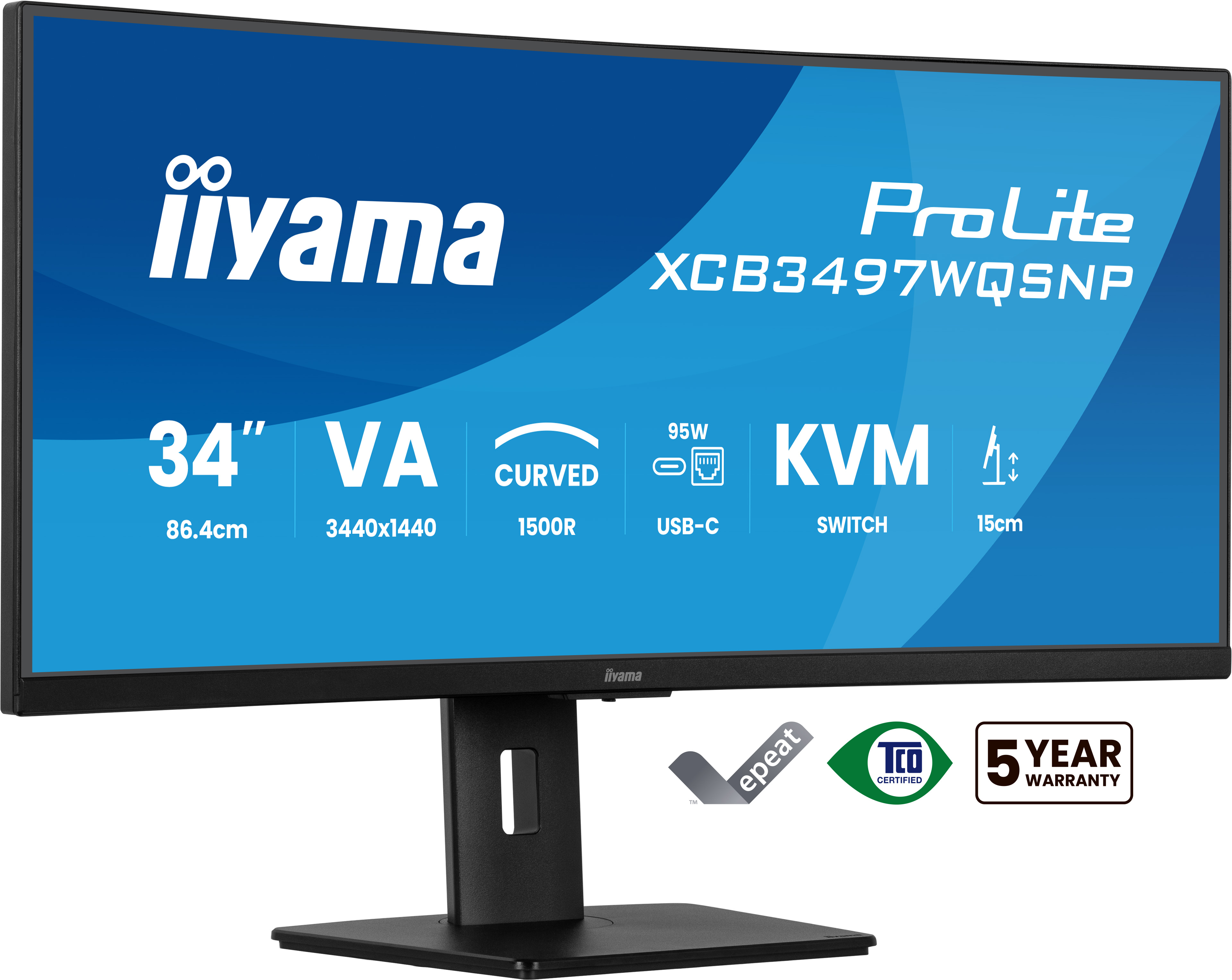 iiyama XCB3497WQSNP-B1 34" UW Curvo VA-panel 3440x1440 XCB3497WQSNP-B1