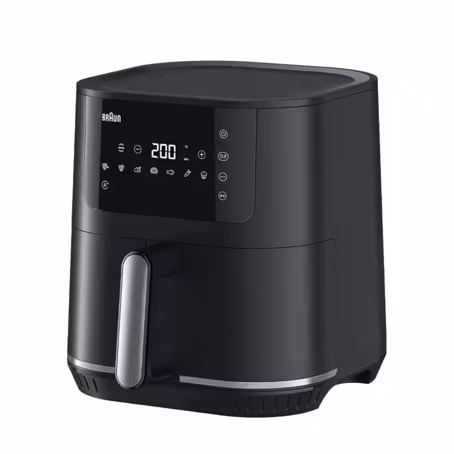 Freidora de aire - Braun MultiFry 5 HF5030, 1700W, 6 l, Temperatura 80° a 200°, 8 programas automáticos, Negro Mate