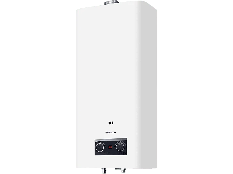 Calentador a gas - Infiniton GWA-11NG, Gas natural ,19.7 kW, Atmosférico, 11 l/min, Blanco