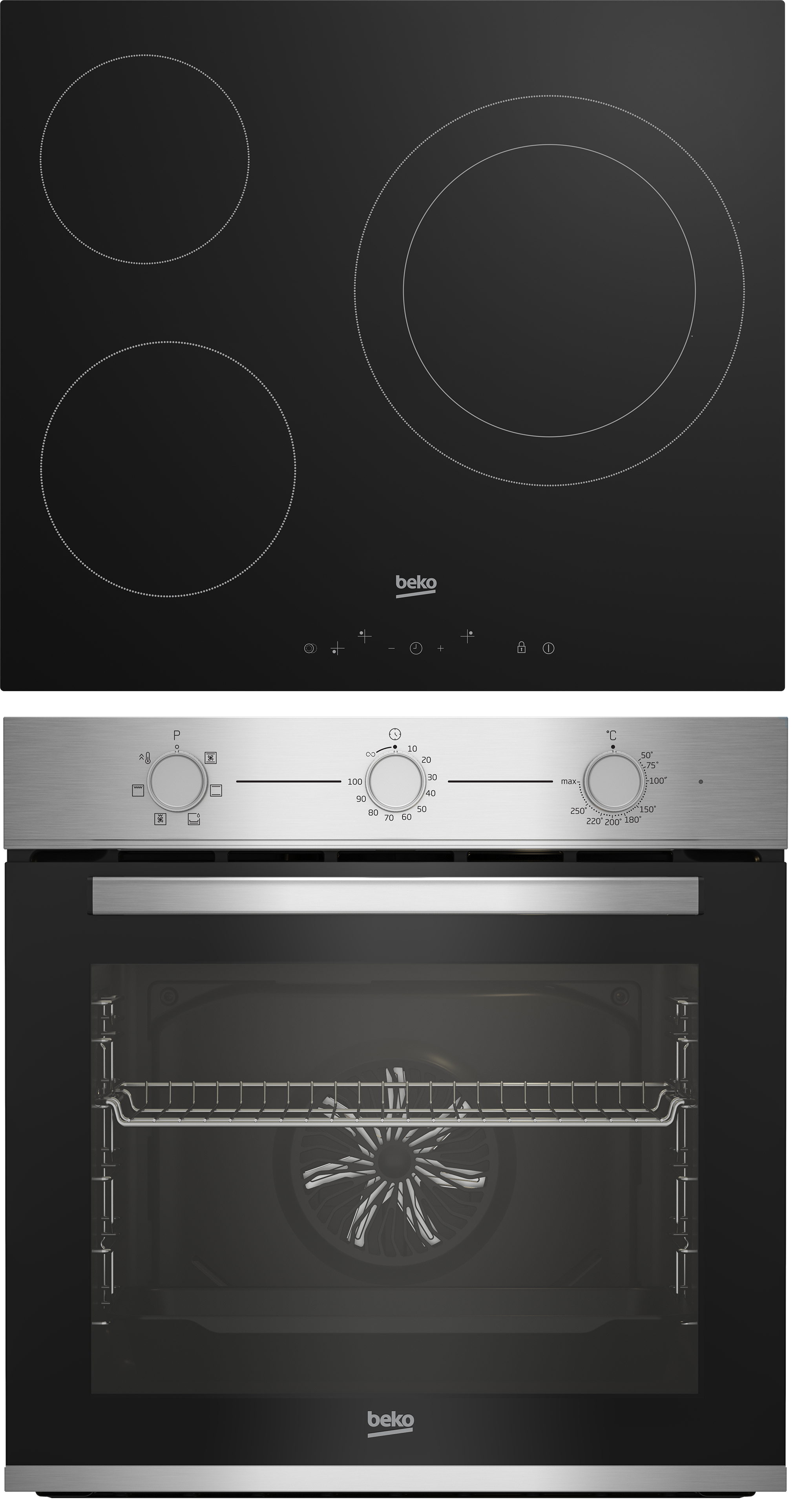 CONJUNTO HORNO CON ENCIMERA BEKO BBSE12120XD INOX