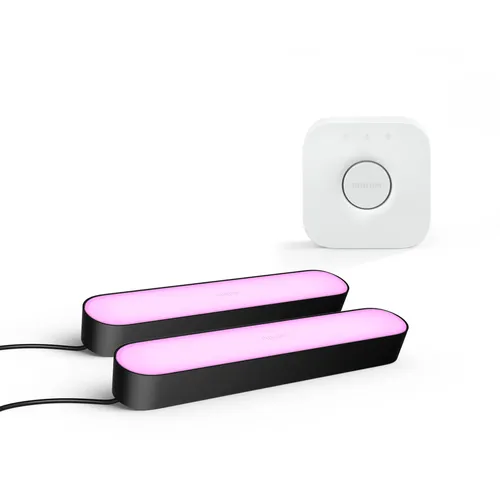 Philips Hue Pack: Barras Led Play Negras (x2un) + Bridge