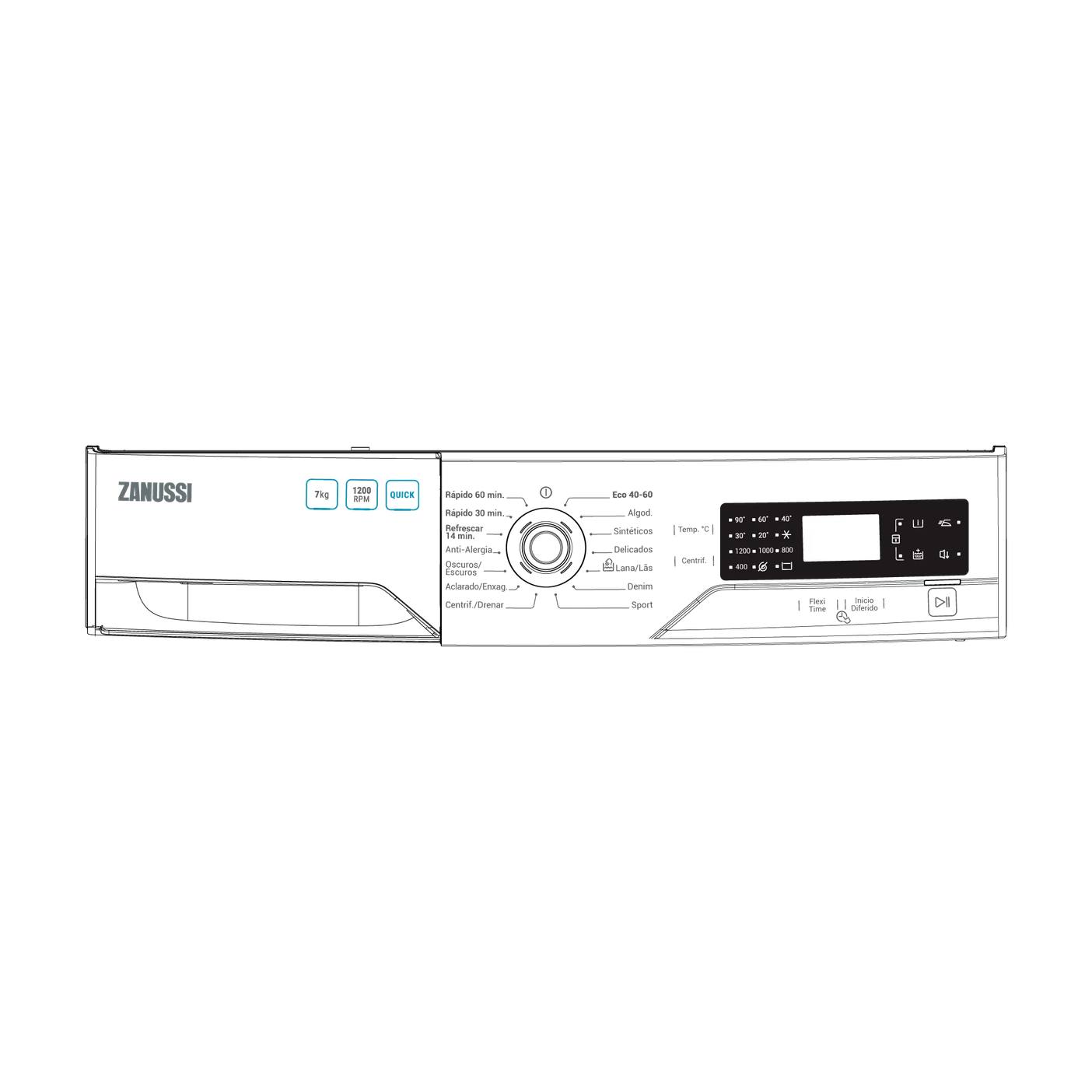 Electrolux panel mandos, blanco, Zanussi, ES,PT 140211638014