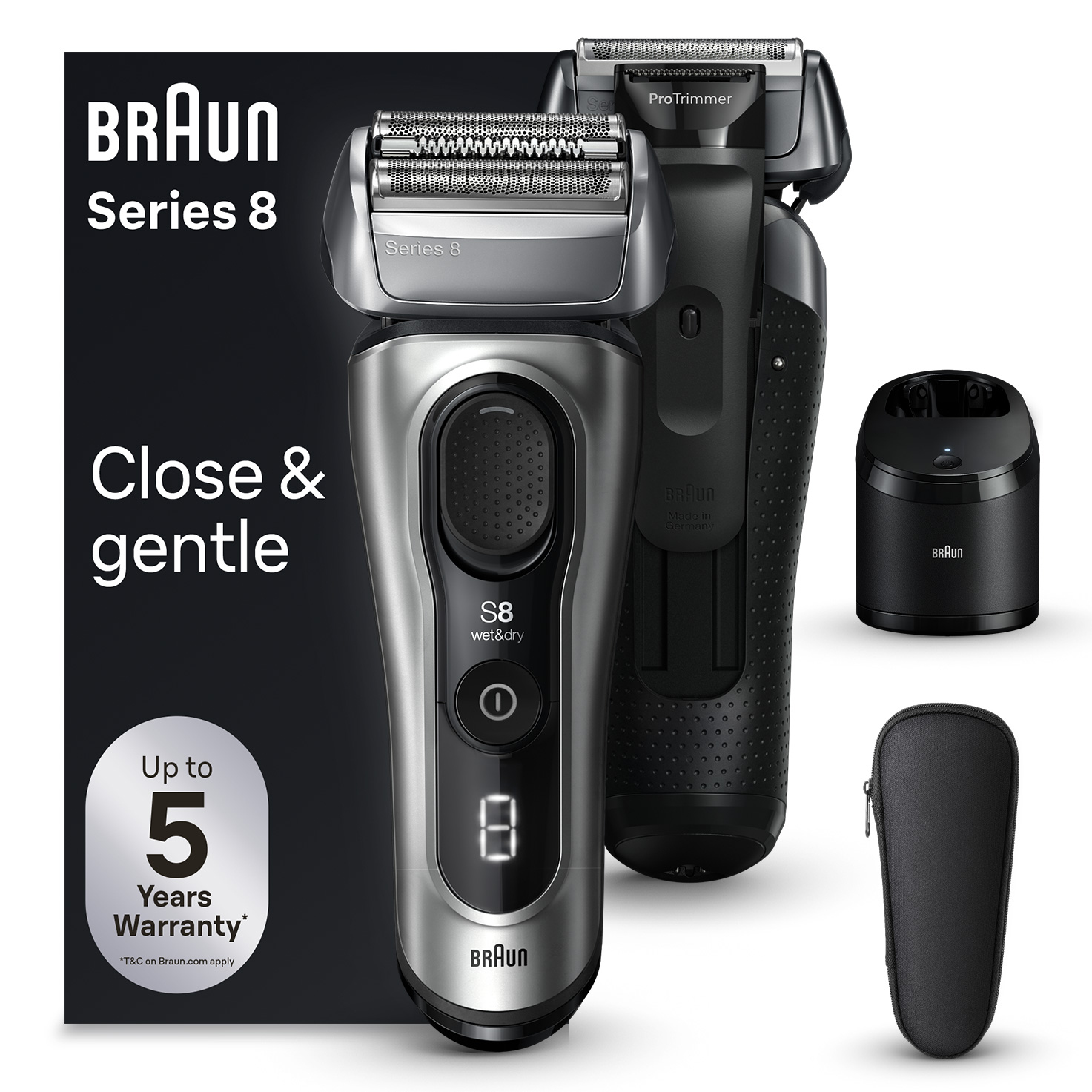 Afeitadora Braun Series 8 Láminas Seco y Mojado Negro 8567cc