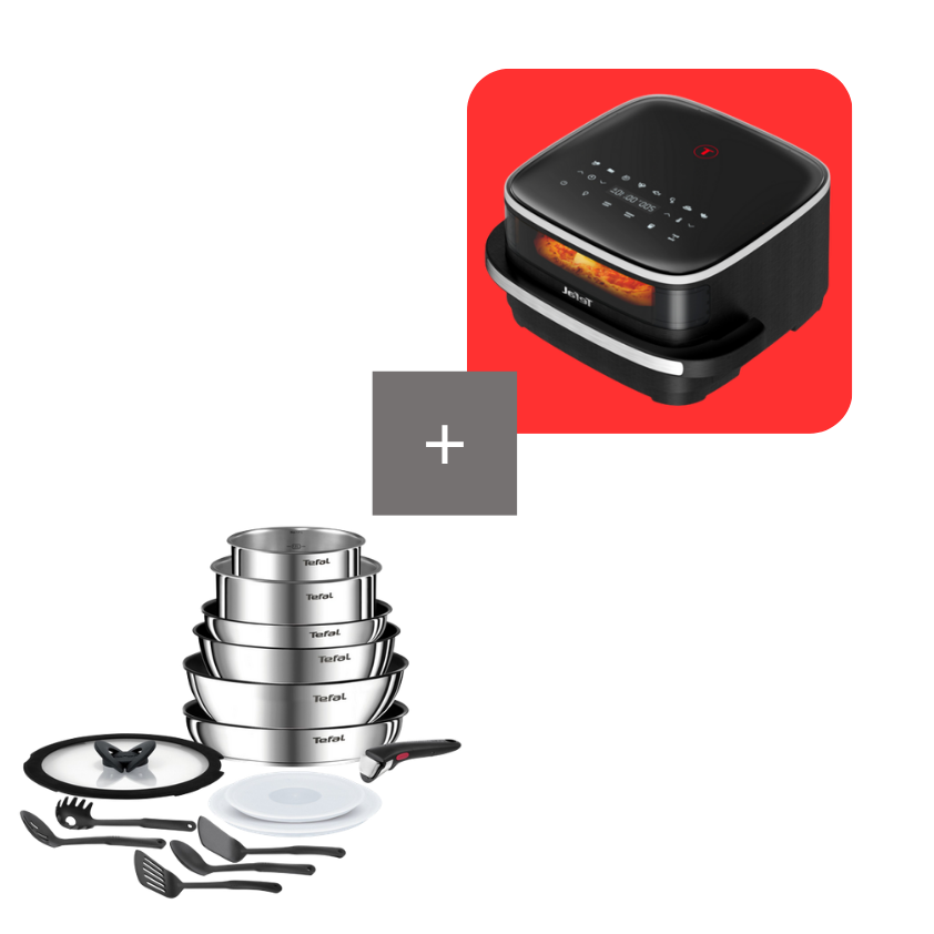 Tefal Pack Ingenio Emotion Set de 15 piezas con Easy Fry XL Surface Freidora de Aire