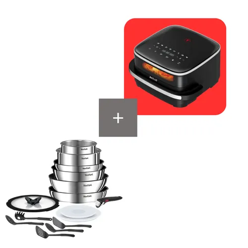 Tefal Pack Ingenio Emotion Set de 15 piezas con Easy Fry XL Surface Freidora de Aire