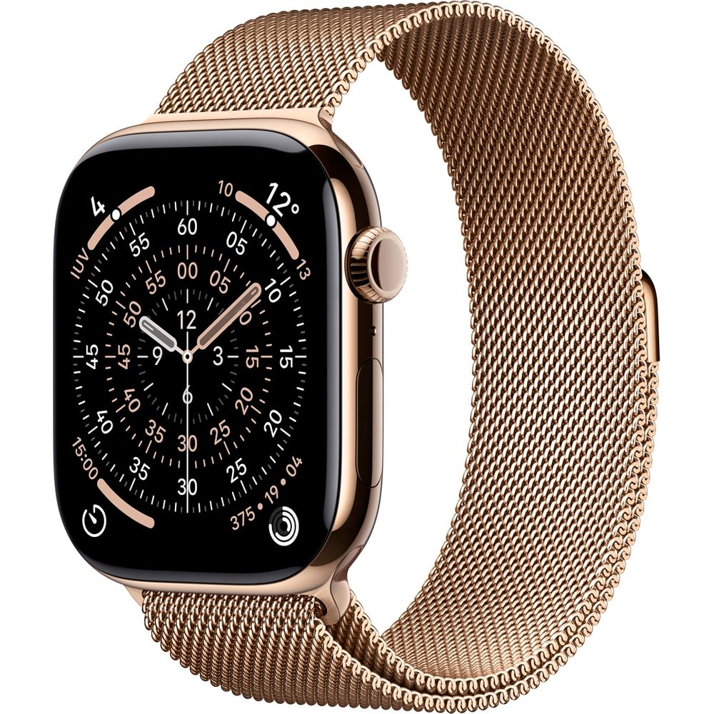 Apple - Apple Watch Series 11 GPS + Cellular 46mm Titanio oro con Correa Milanese Loop Oro (S-M).